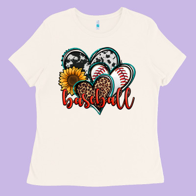 Baseball Hearts Ladies Tee Designed By Jasminsmagicworld