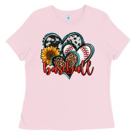 Bubblegum Pink baseball hearts Ladies Tee - Jasminsmagicworld