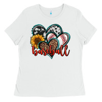 White baseball hearts Ladies Tee - Jasminsmagicworld