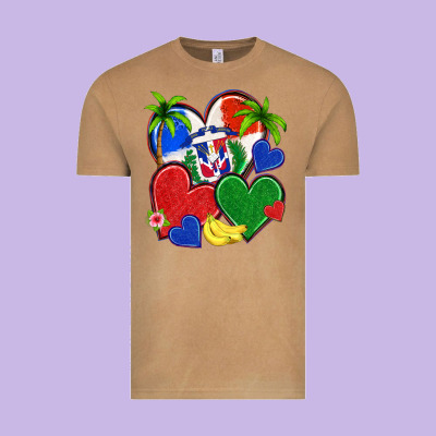 Dominican Repuclic Hearts Vintage Tee Designed By Nancycooperartshop