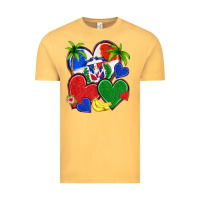 Vintage Mustard dominican repuclic hearts Vintage Tee - NancyCooperArtShop