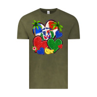 Vintage Olive dominican repuclic hearts Vintage Tee - NancyCooperArtShop