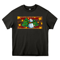 Asphalt christmas tree with snowman Heavy Core Tee - AdoDesignShop