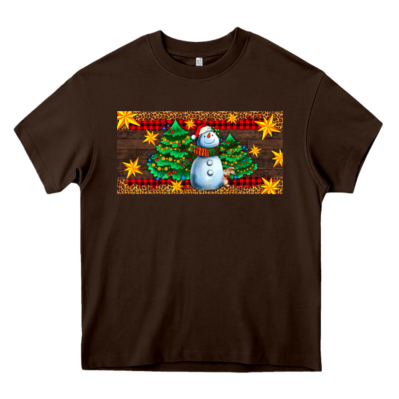 Christmas Tree With Snowman Heavy Core Tee by AdoDesignShop | Teevron