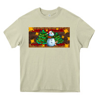 Mossy christmas tree with snowman Heavy Core Tee - AdoDesignShop