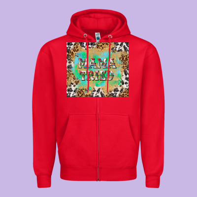 Mama Tried With Leopard And Cowhide Tumbler Tbs Zipper Hoodie Designed By Tumblerdesignbyshophia