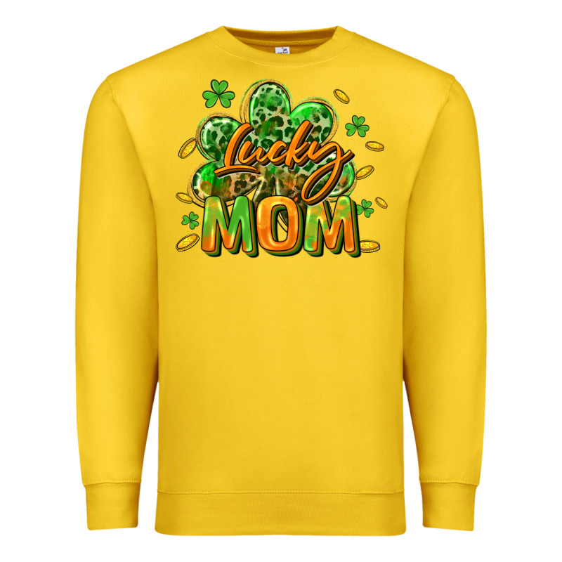 Lucky Mom  St. Patrick's Day Premium Sweatshirt by CowGirlArtShop | Teevron