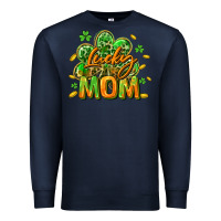 Navy Lucky Mom  St. Patrick's Day Premium Sweatshirt - CowGirlArtShop