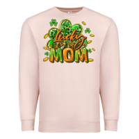 Pale Pink Lucky Mom  St. Patrick's Day Premium Sweatshirt - CowGirlArtShop