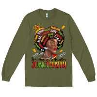 Army Green remembering my ancestors juneteenth Long Sleeve Tee - LillyAllenDesigns