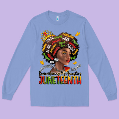 Remembering My Ancestors Juneteenth Long Sleeve Tee Designed By Lillyallendesigns