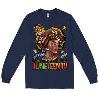 Navy remembering my ancestors juneteenth Long Sleeve Tee - LillyAllenDesigns