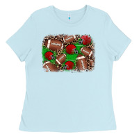 Baby Blue american football helmet background Ladies Tee - JahusDesignShop