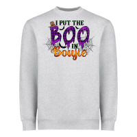 Heather Grey I put the Boo in Boujie Heavyweight Sweatshirt - RacoonDesign