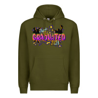 Army Green just graduated 2024 Premium Hoodie - CowGirlArtShop