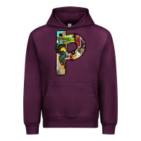 Mauve Wine farm life alphabet lowercase letters p Urban Hoodie - BundleAndBundleShop