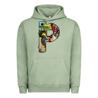 Pigment Oil Green farm life alphabet lowercase letters p Urban Hoodie - BundleAndBundleShop