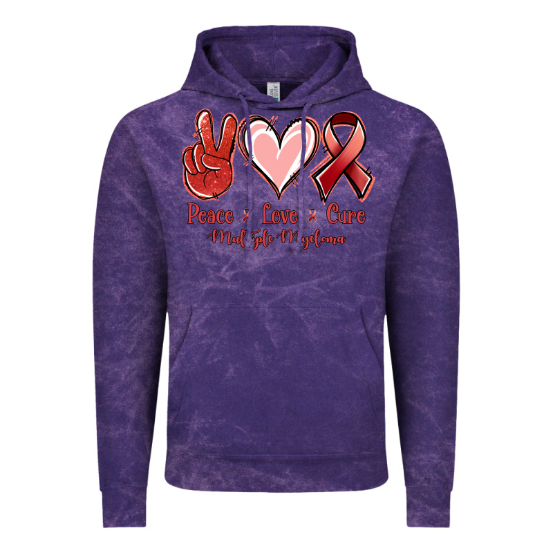 Peace Love Cure Multiple Myeloma Vintage Hoodie by NancyCooperArtShop | Teevron