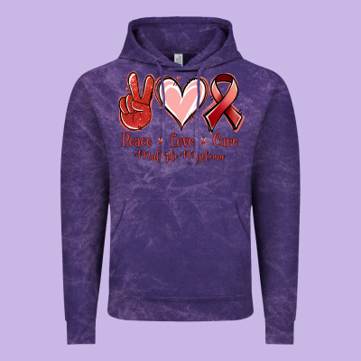 Peace Love Cure Multiple Myeloma Vintage Hoodie Designed By Nancycooperartshop