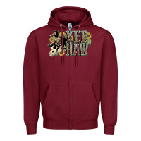 Burgundy Yee haw Cowboy western Zipper Hoodie - HowdyJamesFarm