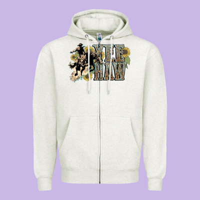 Yee Haw Cowboy Western Zipper Hoodie Designed By Howdyjamesfarm