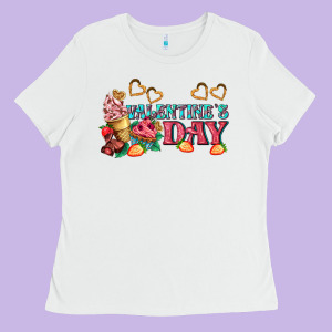 Valentines Day Sweet Ladies Tee Designed By Adodesignshop