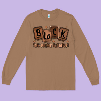 Black The Prime Element Melanin Long Sleeve Tee Designed By Lillyallendesigns