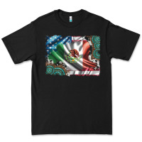 Black usa and mexico flag with leopard cowhide and gemstone background Premium Tee - Artiststas