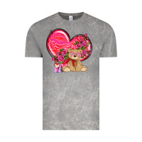 Cloud Rock valentines heart with bear Vintage Tee - NancyCooperArtShop