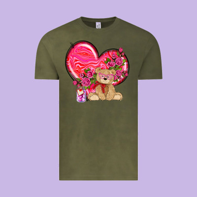 Valentines Heart With Bear Vintage Tee Designed By Nancycooperartshop