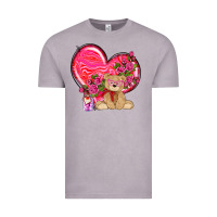 Vintage Zinc valentines heart with bear Vintage Tee - NancyCooperArtShop