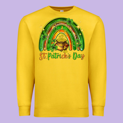 St. Patrick's Day Rainbow Premium Sweatshirt Designed By Howdyjamesfarm