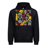 Black african masks colorful seamless pattern Urban Hoodie - BundleAndBundleShop