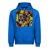 Cobalt african masks colorful seamless pattern Urban Hoodie - BundleAndBundleShop