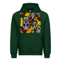 Forest Green african masks colorful seamless pattern Urban Hoodie - BundleAndBundleShop