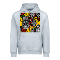 Heather Grey african masks colorful seamless pattern Urban Hoodie - BundleAndBundleShop