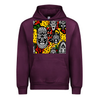 Mauve Wine african masks colorful seamless pattern Urban Hoodie - BundleAndBundleShop