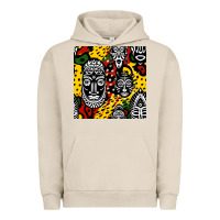 Pigment French Oak african masks colorful seamless pattern Urban Hoodie - BundleAndBundleShop