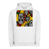 Pigment Lunar Rock african masks colorful seamless pattern Urban Hoodie - BundleAndBundleShop