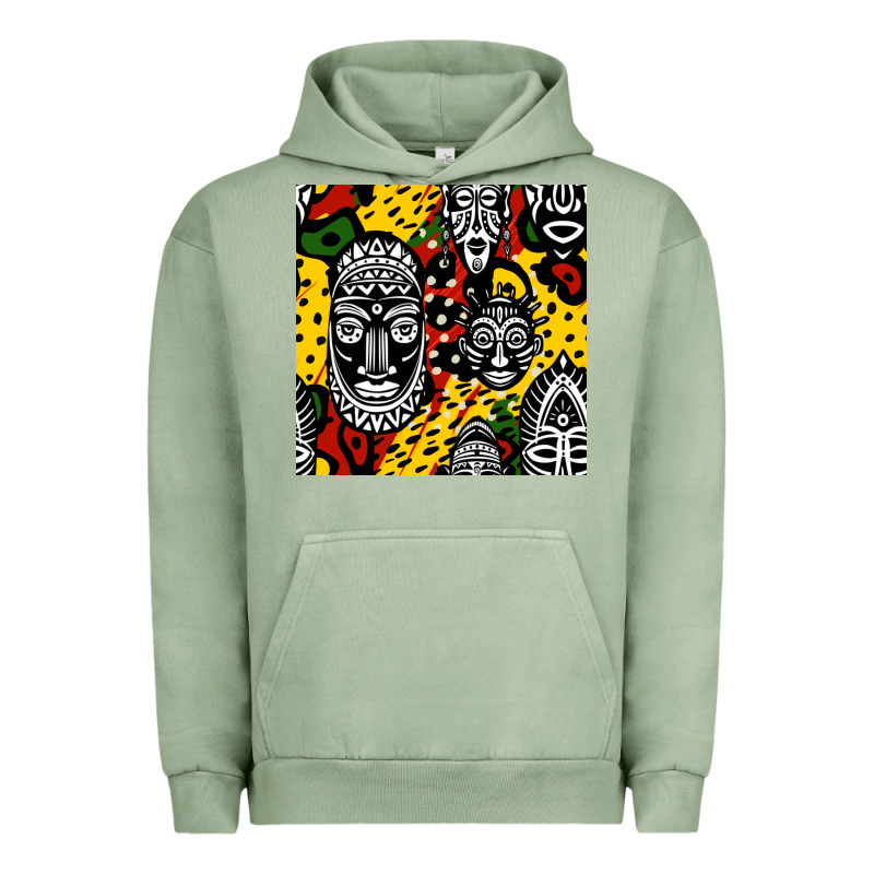 African Masks Colorful Seamless Pattern Urban Hoodie by BundleAndBundleShop | Teevron