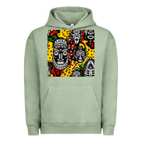 Pigment Oil Green african masks colorful seamless pattern Urban Hoodie - BundleAndBundleShop