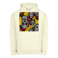 Pigment Pistachio african masks colorful seamless pattern Urban Hoodie - BundleAndBundleShop