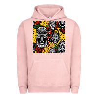 Pigment Salmon african masks colorful seamless pattern Urban Hoodie - BundleAndBundleShop