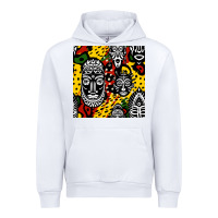 White african masks colorful seamless pattern Urban Hoodie - BundleAndBundleShop