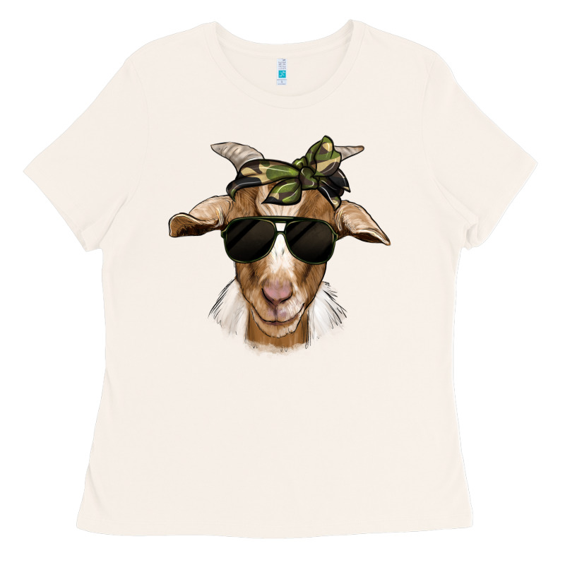 Camouflage Bandana Goat Ladies Tee by Jasminsmagicworld | Teevron