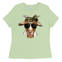 Matcha camouflage bandana goat Ladies Tee - Jasminsmagicworld