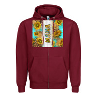 Burgundy western mother's day mama with turquoise and sunflowers and leopard tu Zipper Hoodie - TumblerDesignByShophia