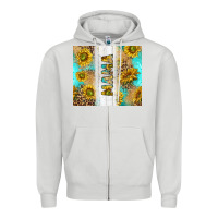 Dove Grey western mother's day mama with turquoise and sunflowers and leopard tu Zipper Hoodie - TumblerDesignByShophia