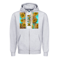 Heather Grey western mother's day mama with turquoise and sunflowers and leopard tu Zipper Hoodie - TumblerDesignByShophia