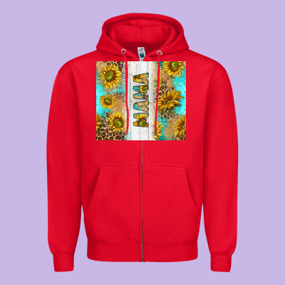 Western Mother's Day Mama With Turquoise And Sunflowers And Leopard Tu Zipper Hoodie Designed By Tumblerdesignbyshophia